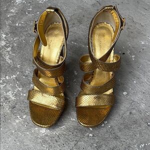 Saint Laurent python cosmo lame sandals